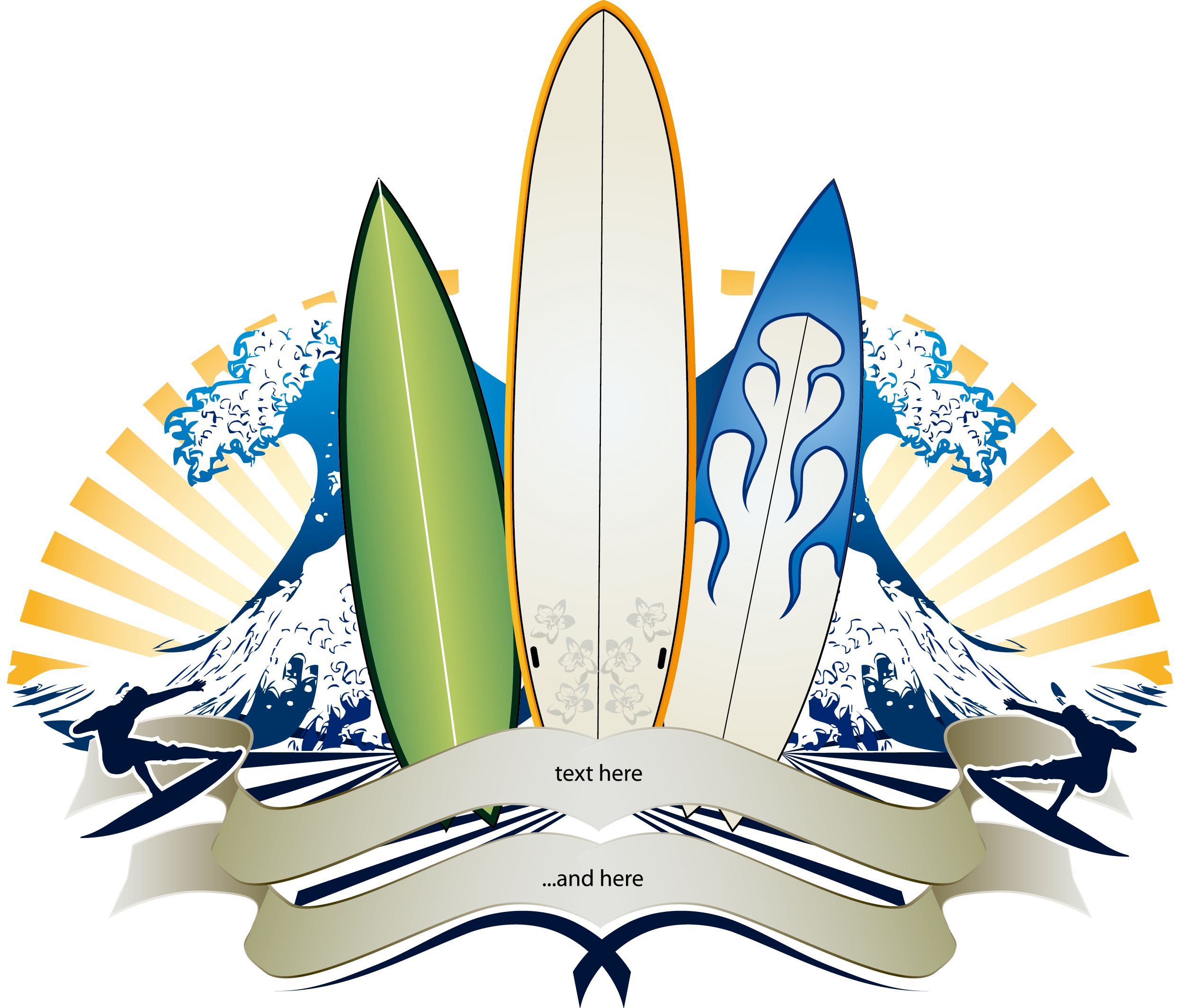 Big Wave Surfing Banner Surfboard - Surf Board Png, Transparent Png PNG with transparent background