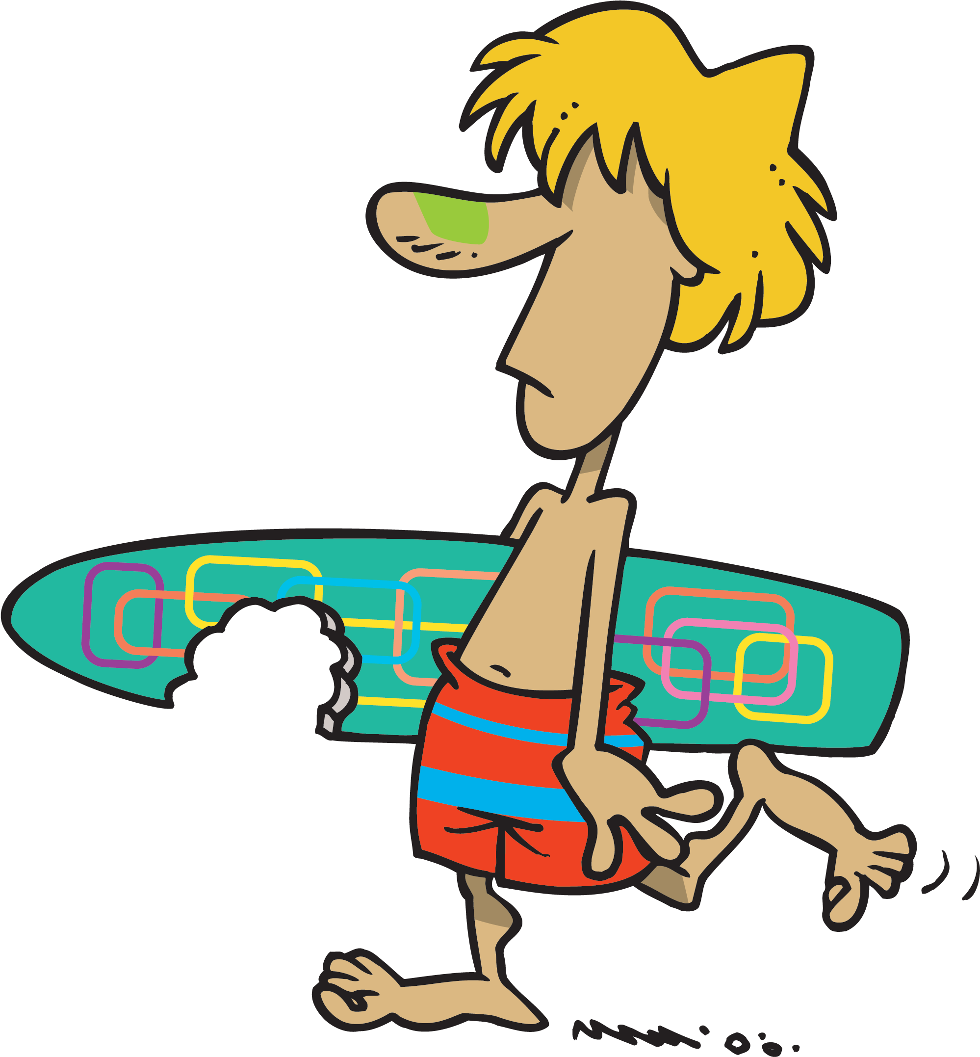 Surfer Dude Cartoon Illustration