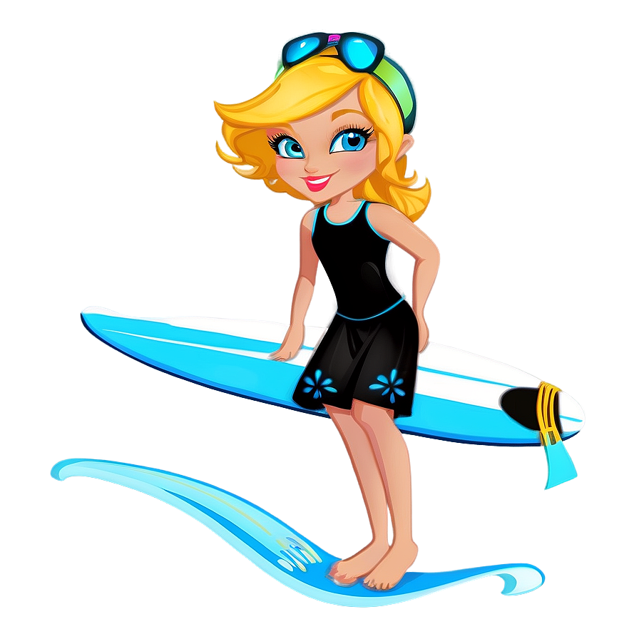 Surfer Girl Cartoon Png 06242024