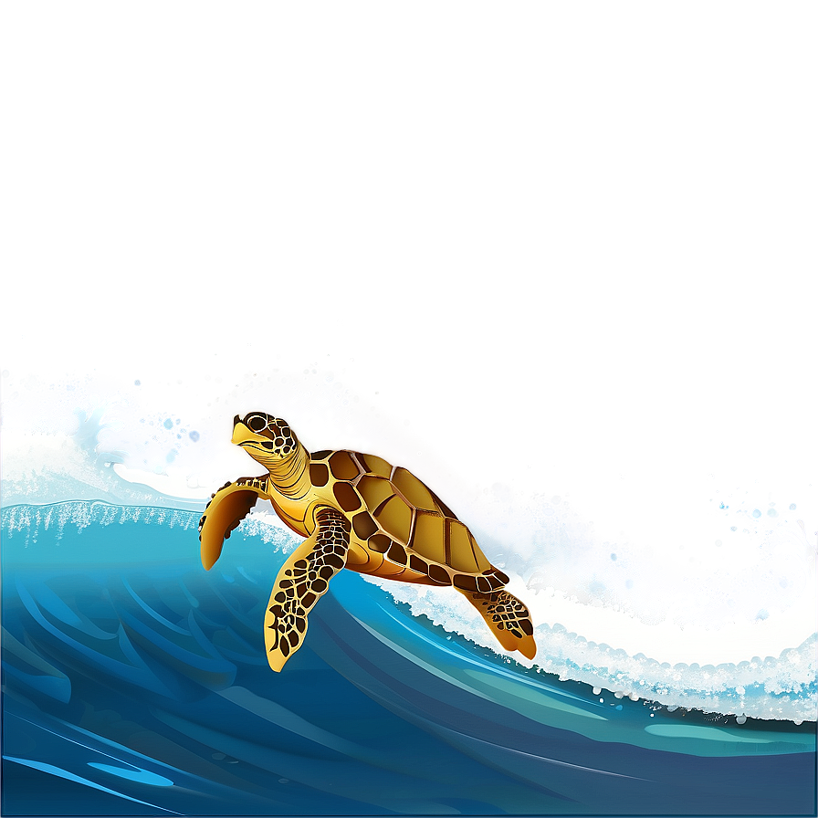 Surfing Sea Turtle Cartoon Png Oxt