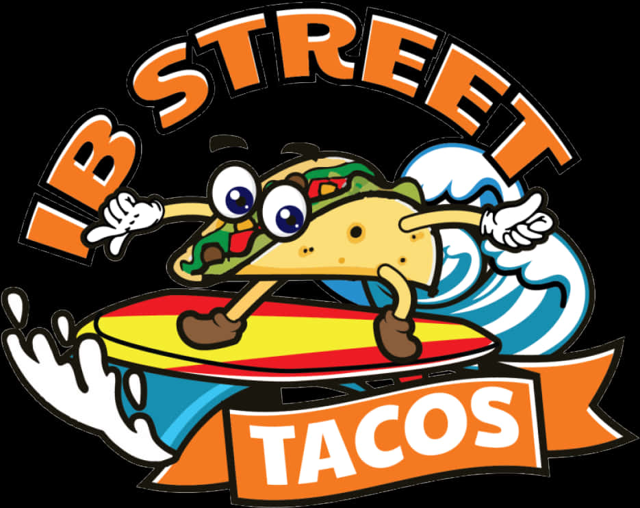 Surfing Taco Mascot Logo