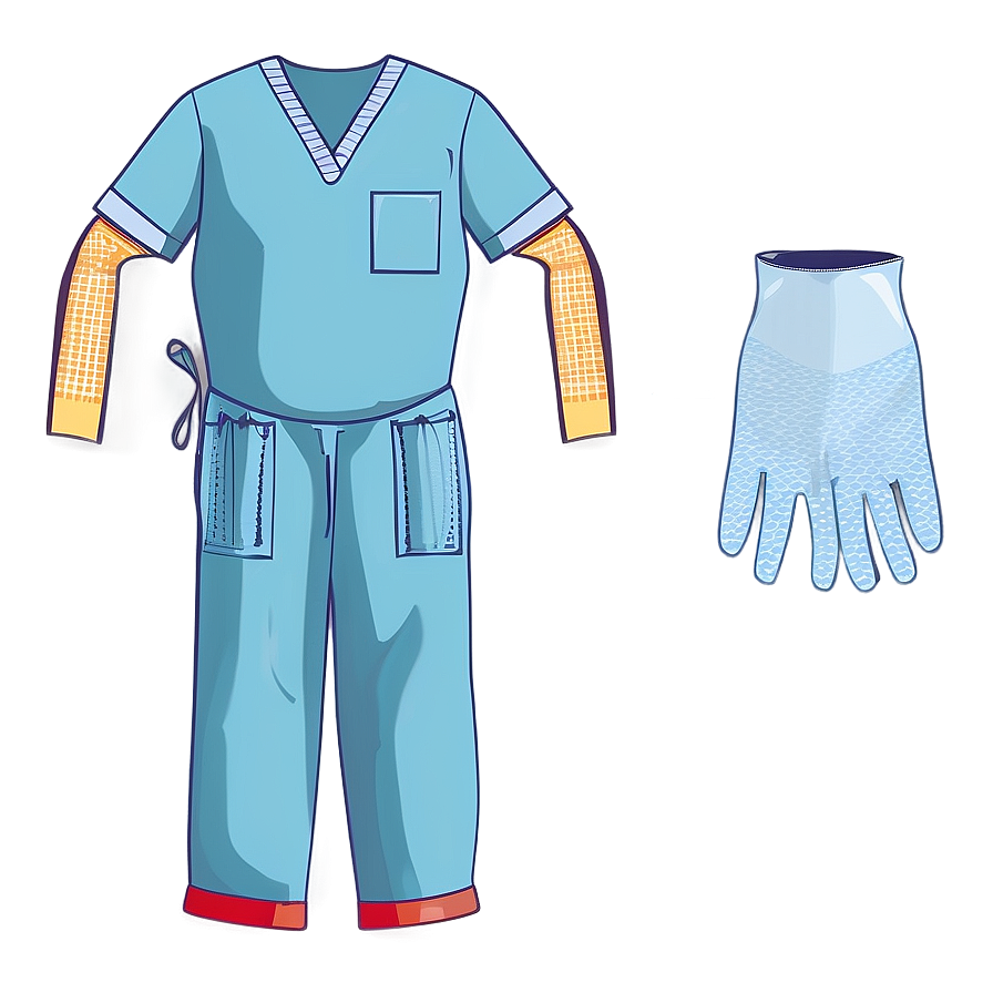 Surgery Scrubs and Gloves PNG gmv57 PNG with transparent background