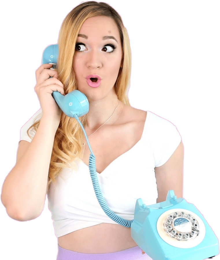 Surprised Blonde Woman Phone Call