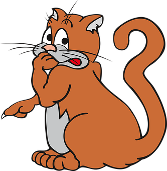 Surprised Cartoon Cat PNG with transparent background