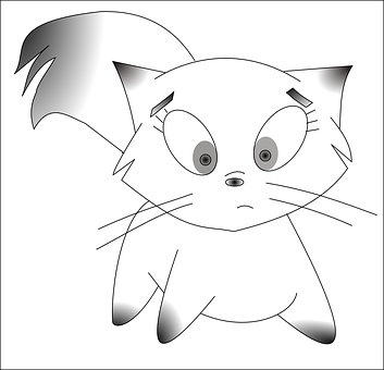 Surprised Cartoon Cat PNG with transparent background