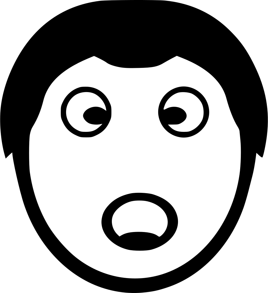 Surprised Cartoon Face Icon PNG with transparent background