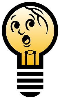 Surprised Cartoon Face Idea Bulb