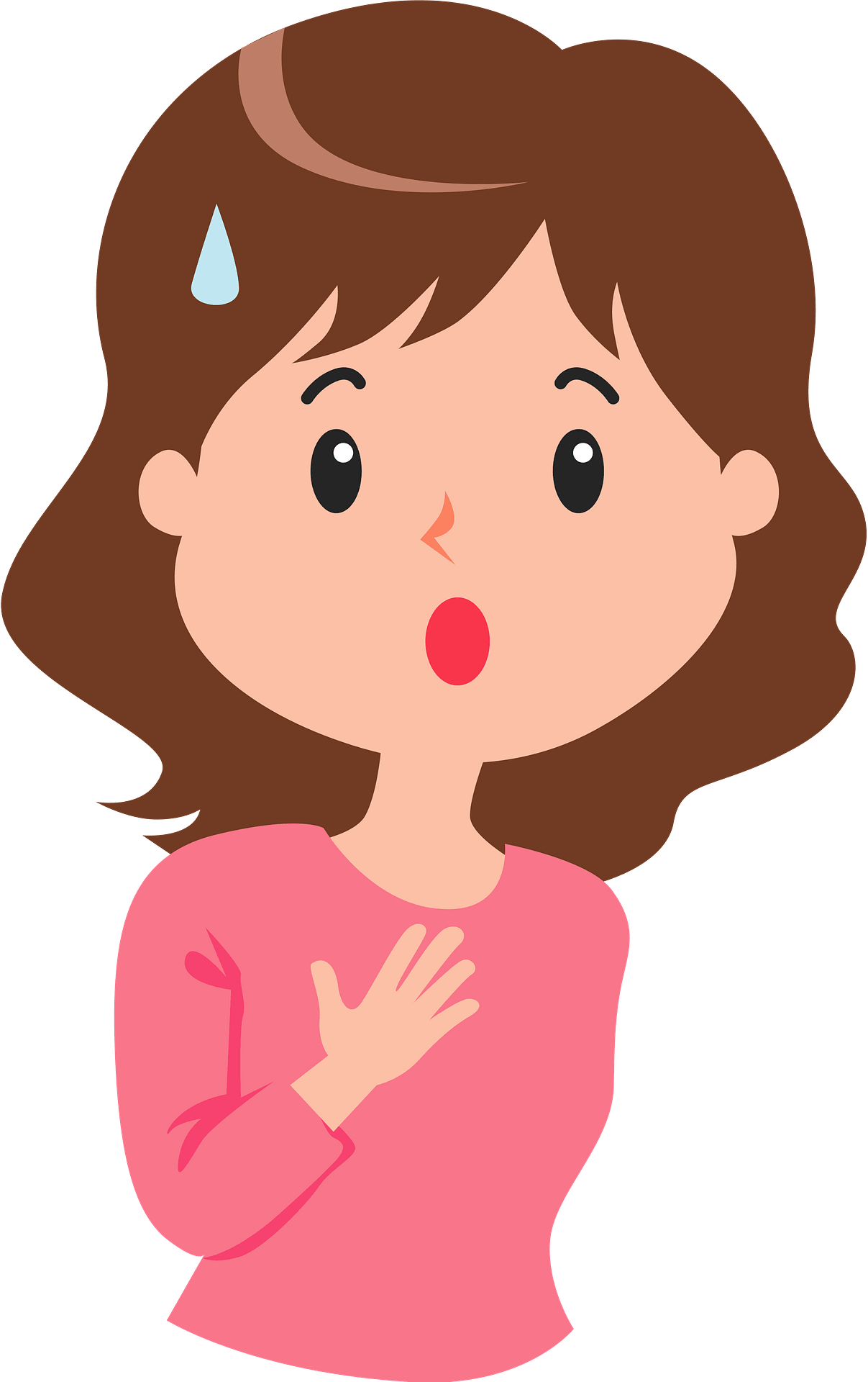 Vector Surprised Woman Transparent Background PNG with transparent background