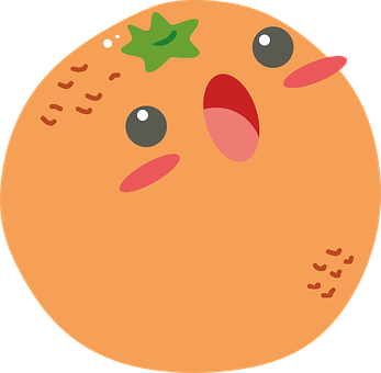 Surprised Cartoon Orange PNG with transparent background