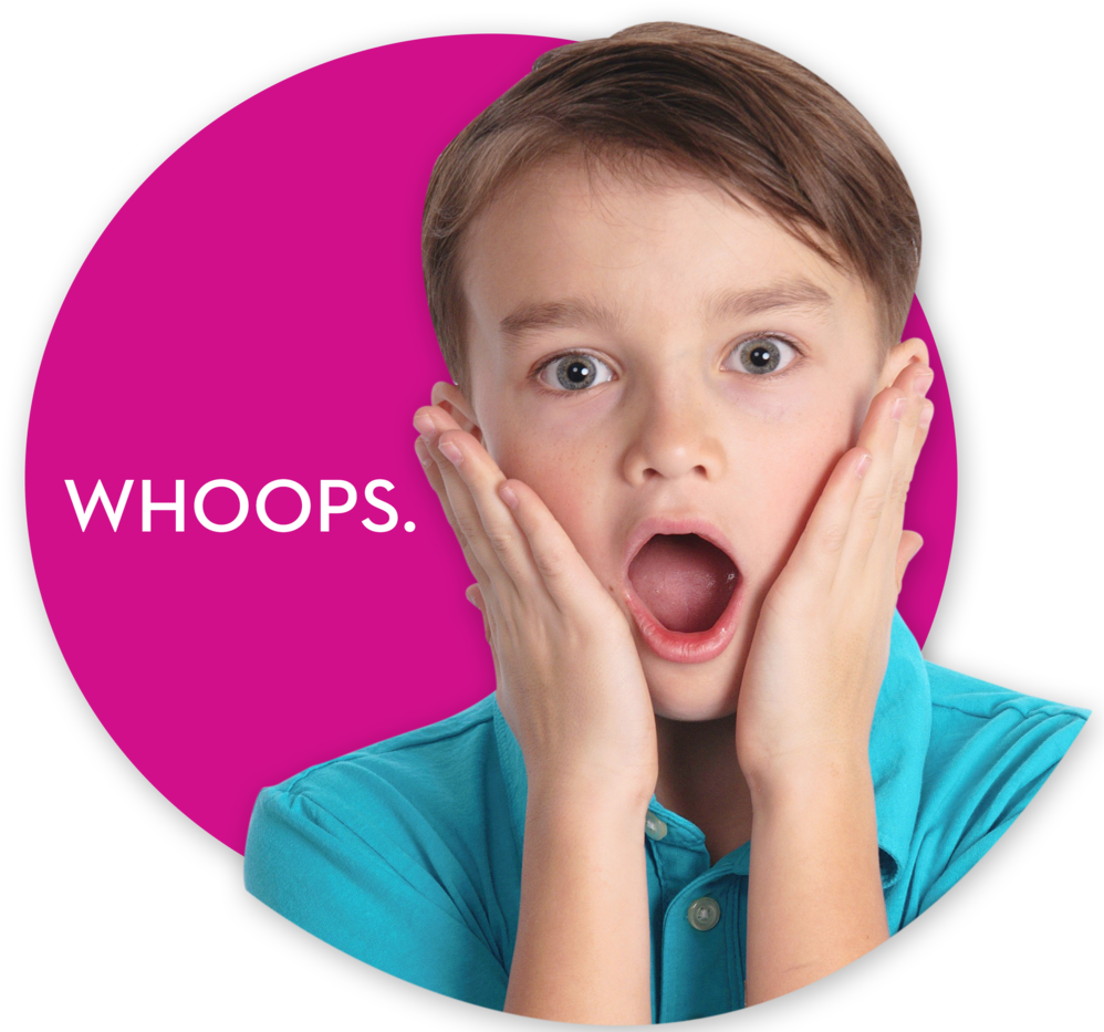 Boy Covering Sides Of Cheeks With Whoops Text, HD Png Download PNG with transparent background