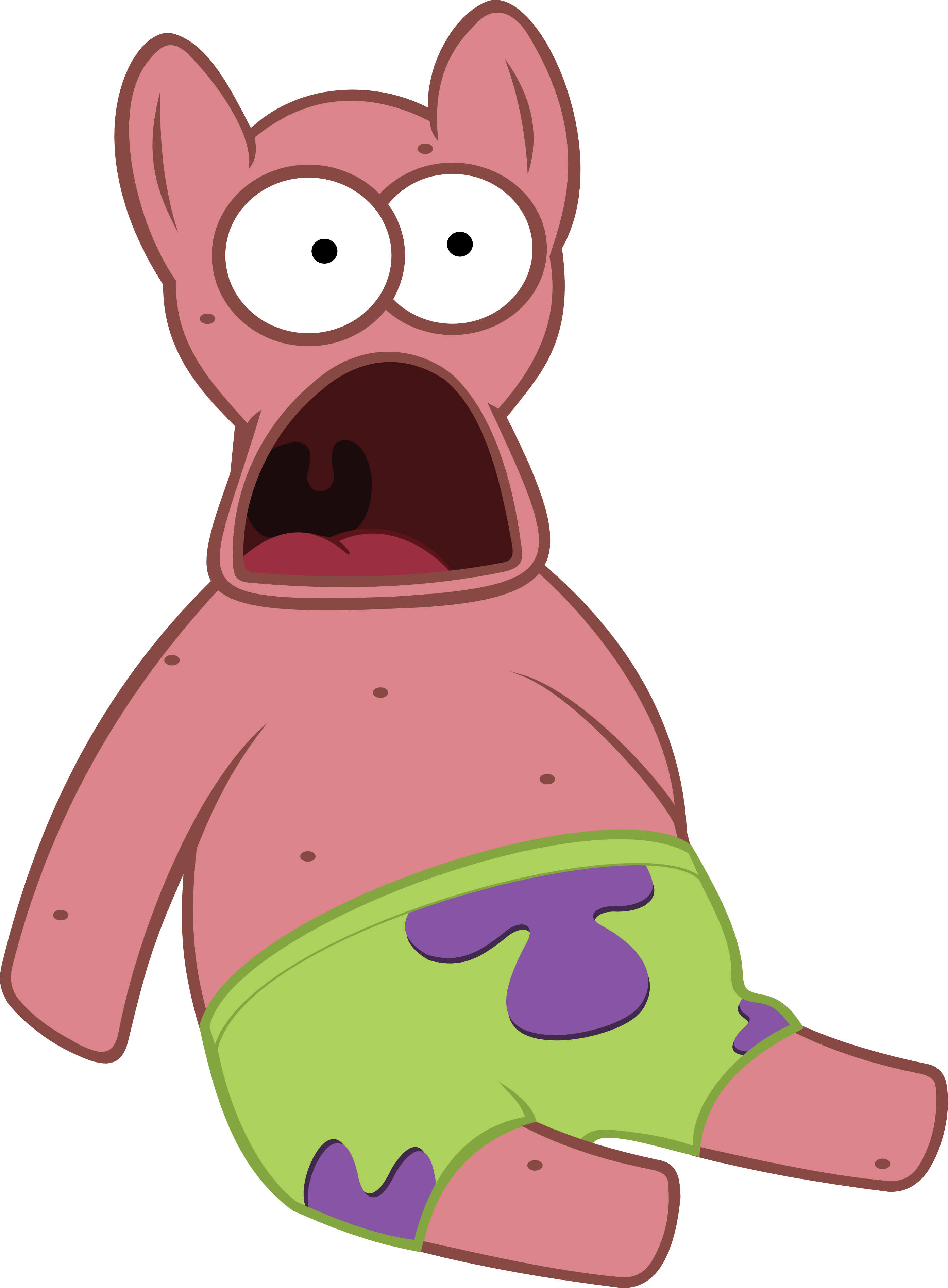 Surprised Pink Cartoon Character