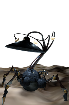 Surreal Alien Robot Spider PNG with transparent background