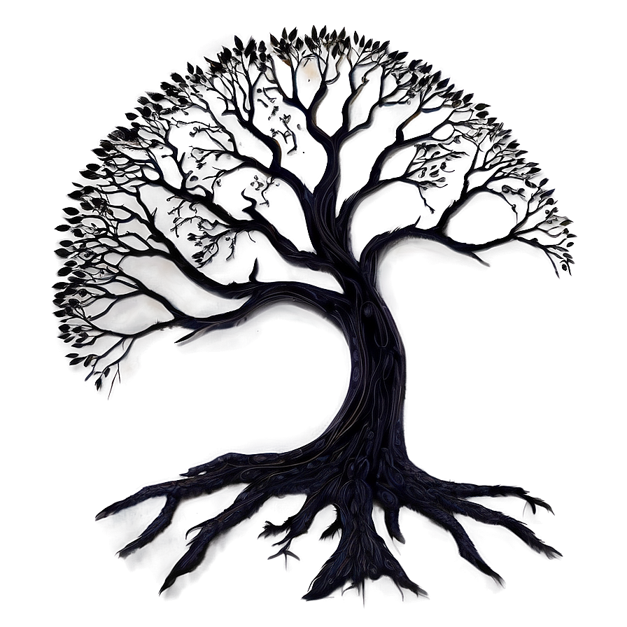 Surreal Black Tree Art Png Sfa45