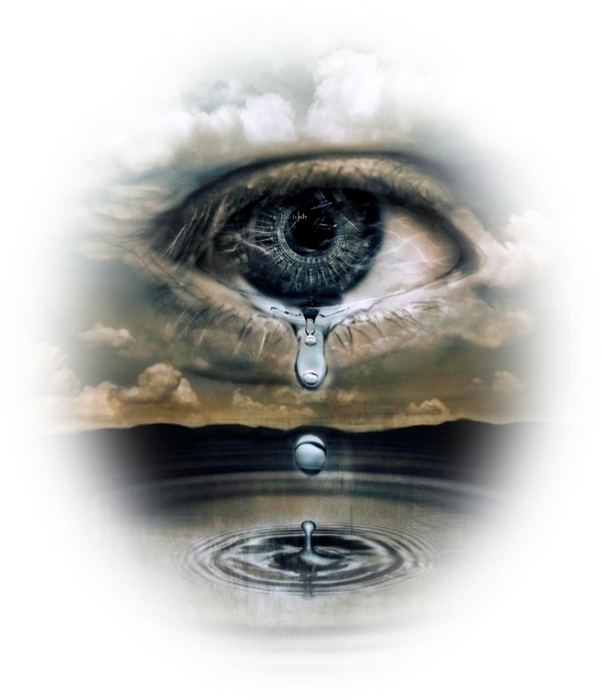 Surreal Eye Tears Reflecting Reality