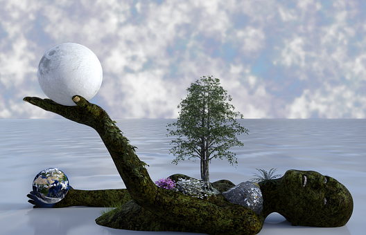 Surreal Nature Harmony PNG with transparent background