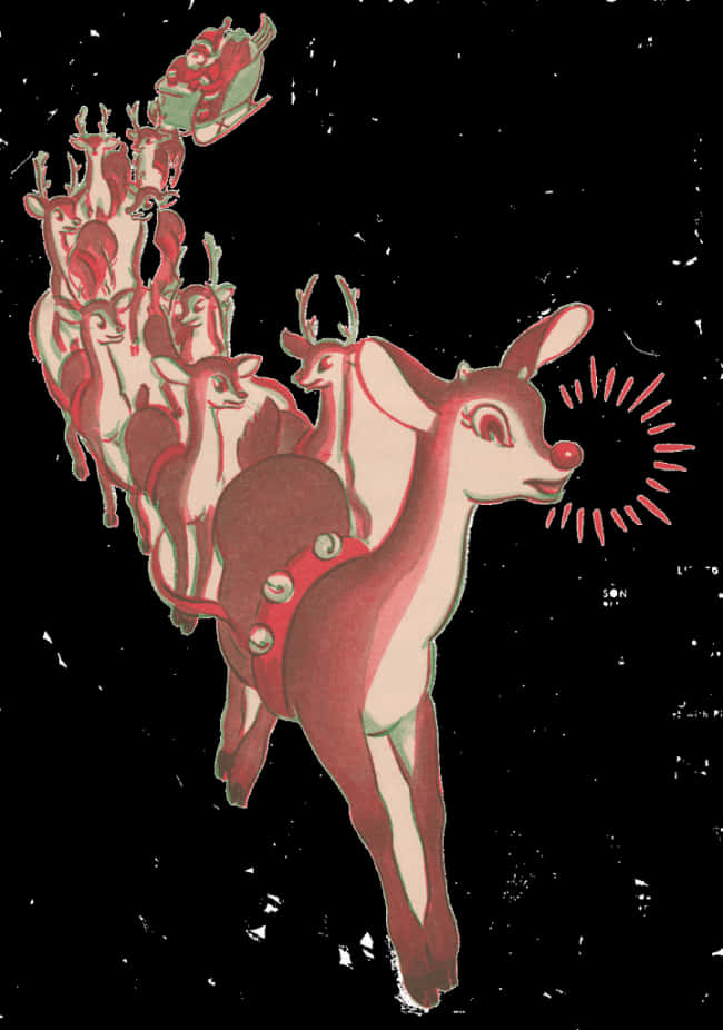 Free Printable Rudolph The Red Nosed Reindeer Vintage - Vintage Rudolph The Red Nosed Reindeer Clipart, HD Png Download PNG with transparent background