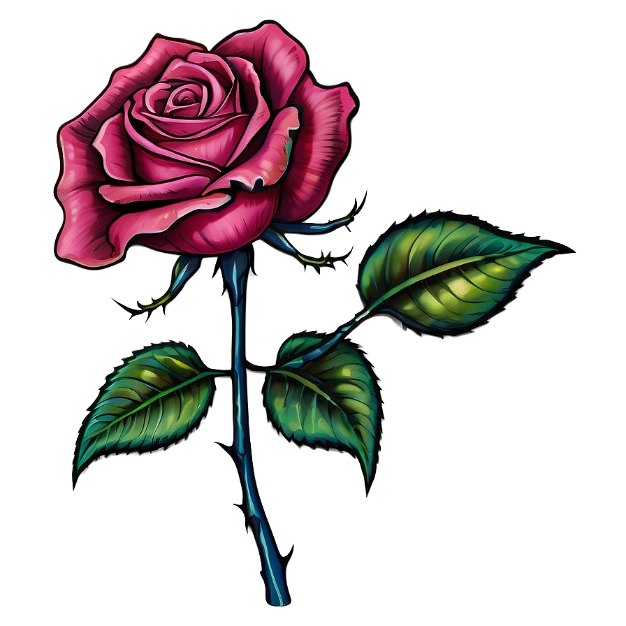 Surreal Rose Tattoo Blueprint Png Sut42