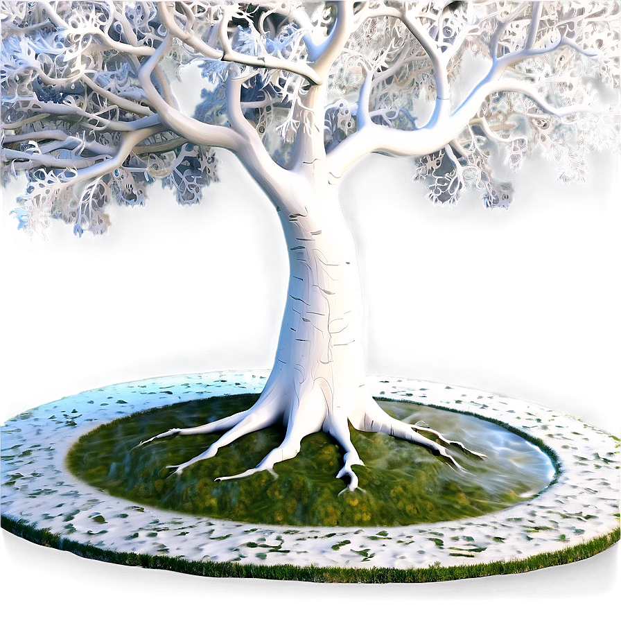 Surreal White Tree Art Png 06252024