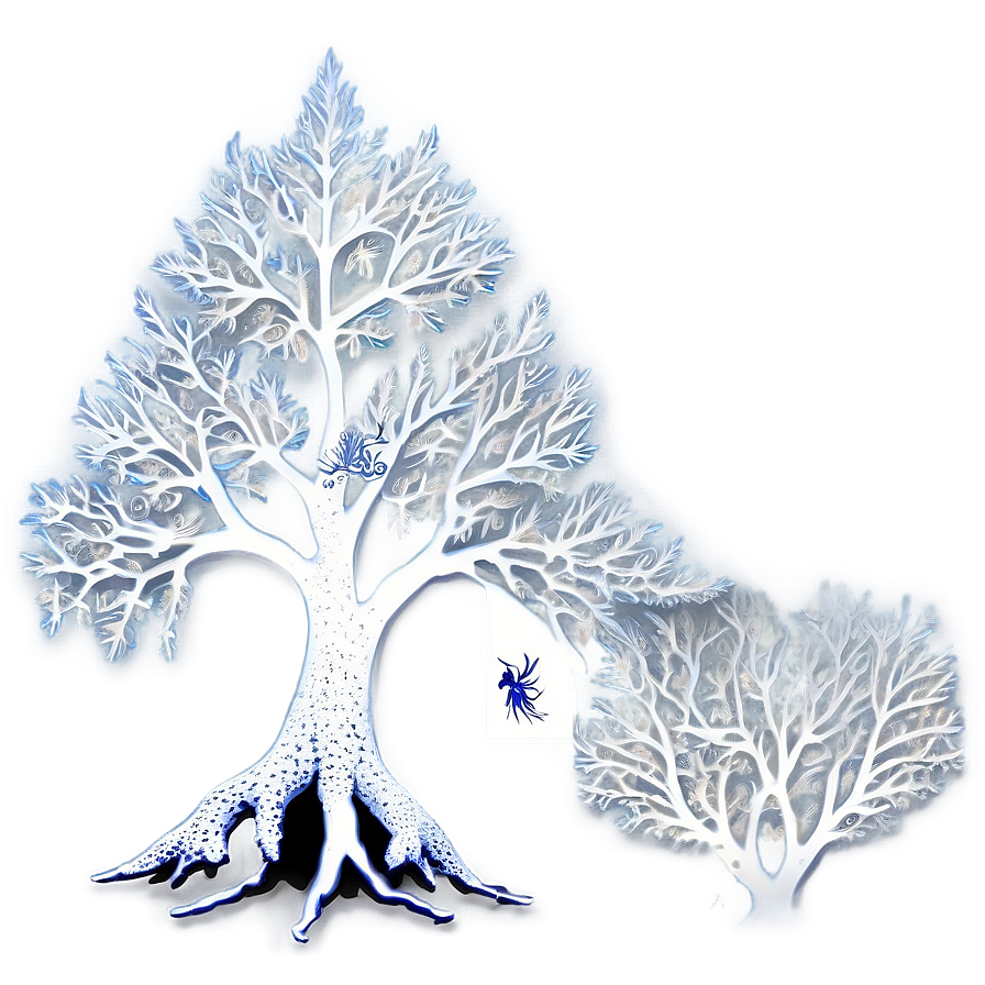 Surreal White Tree Art Png 06252024