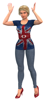 Surrender Pose3 D Character PNG with transparent background