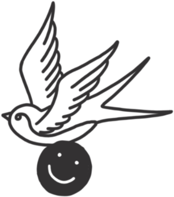 Swallow Silhouette Smiley Balloon PNG with transparent background
