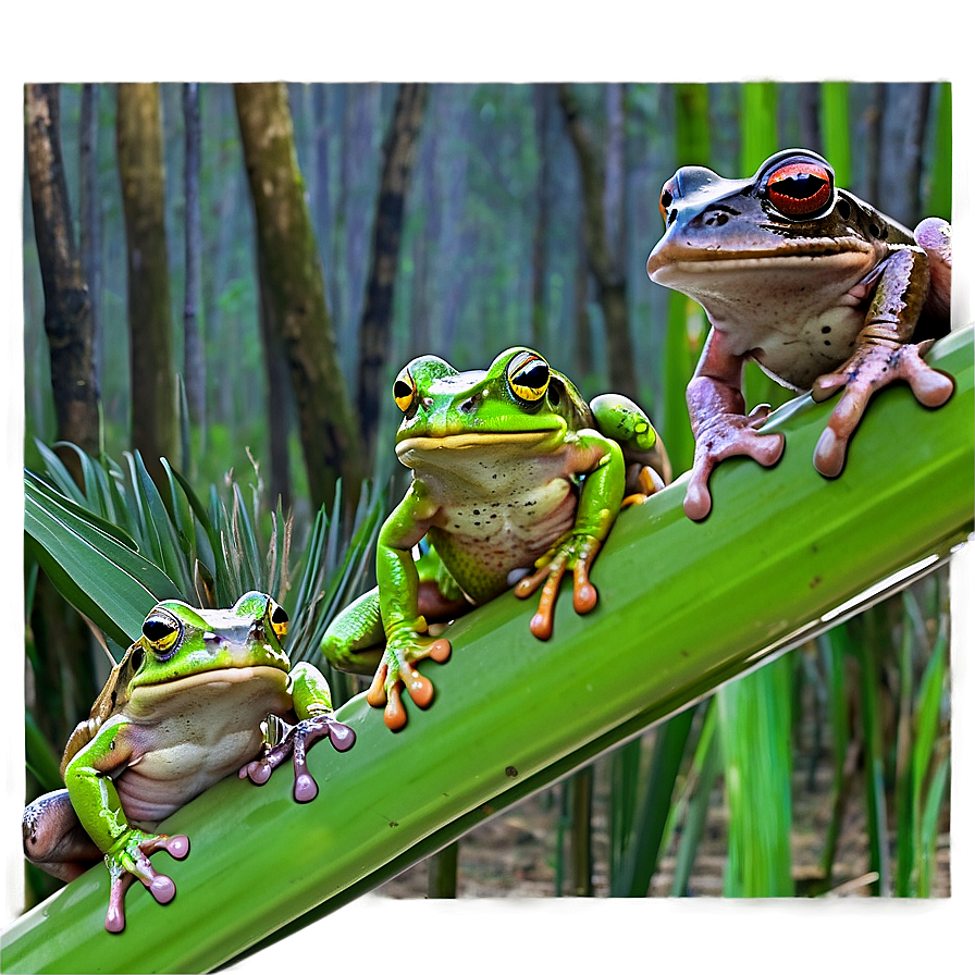 Swamp Frogs Gathering Png 58