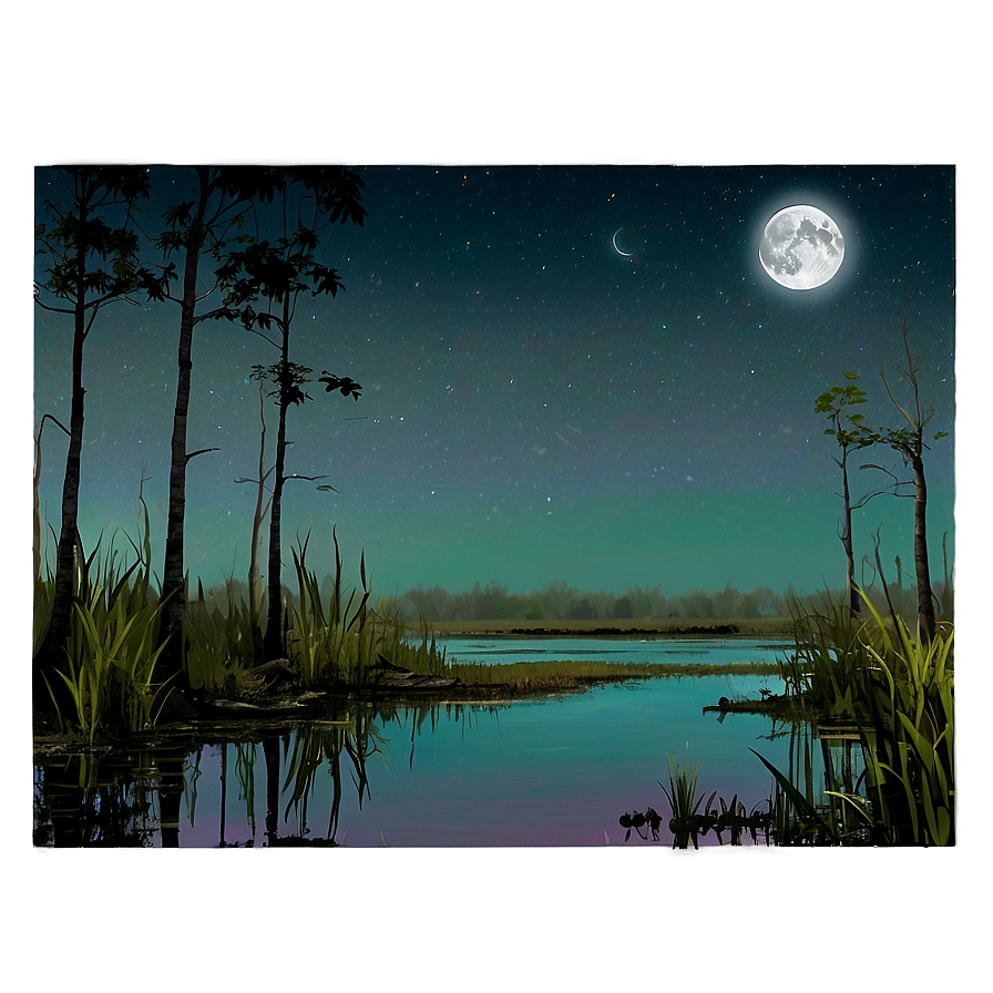 Swamp Under Moonlight Png Rjw66