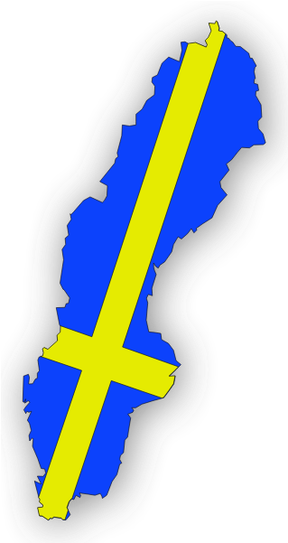 Sweden Flag Map Outline