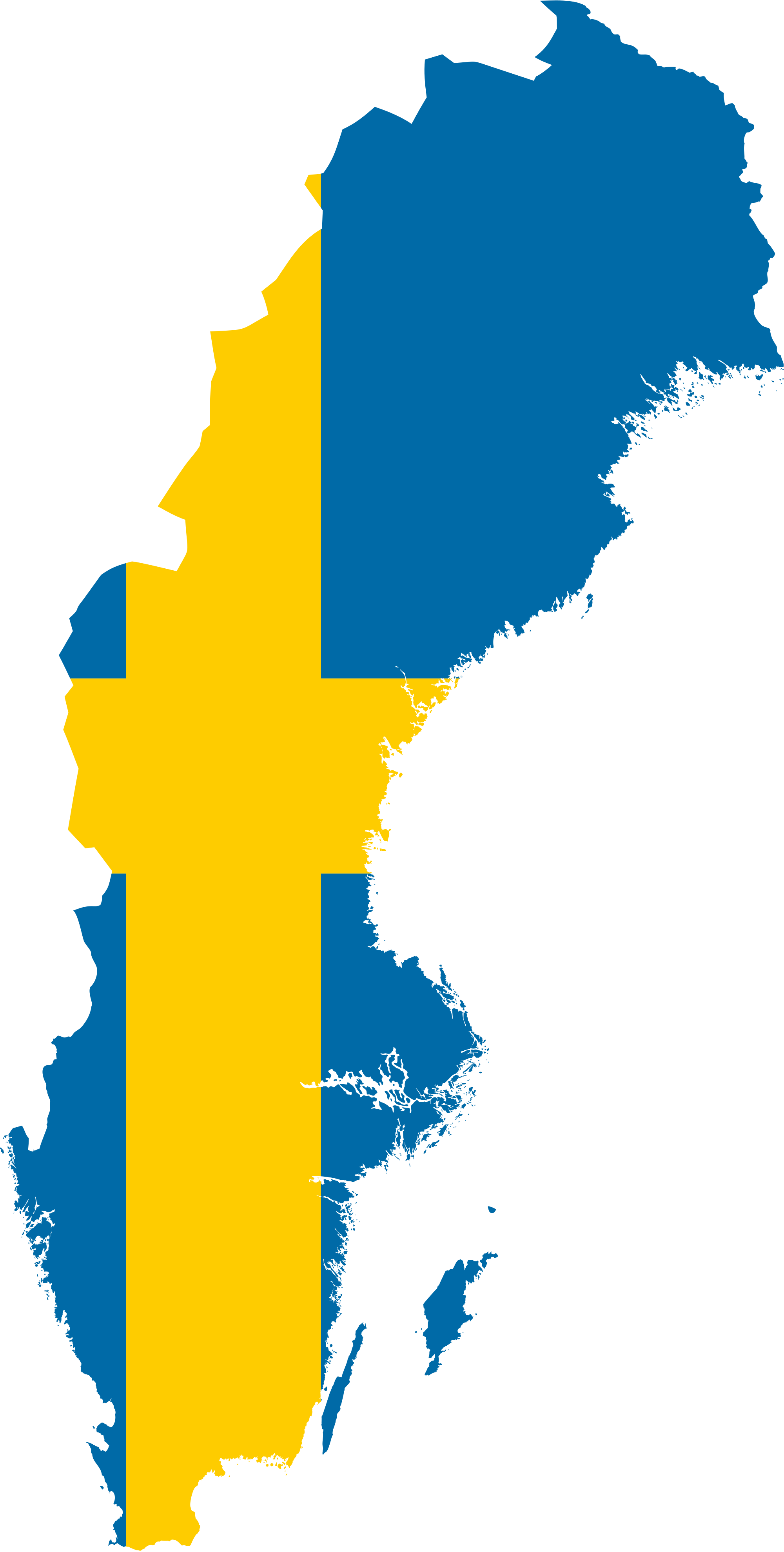 Waterfalls In Sweden - Sweden Map With Flag, HD Png Download PNG with transparent background