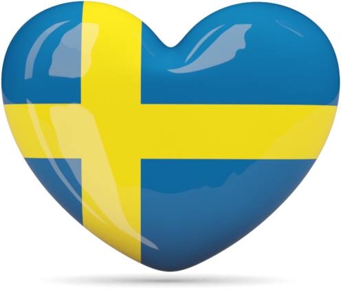 Swedish Flag Heart Emblem