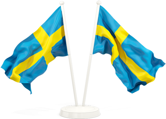 Swedish Flags Waving