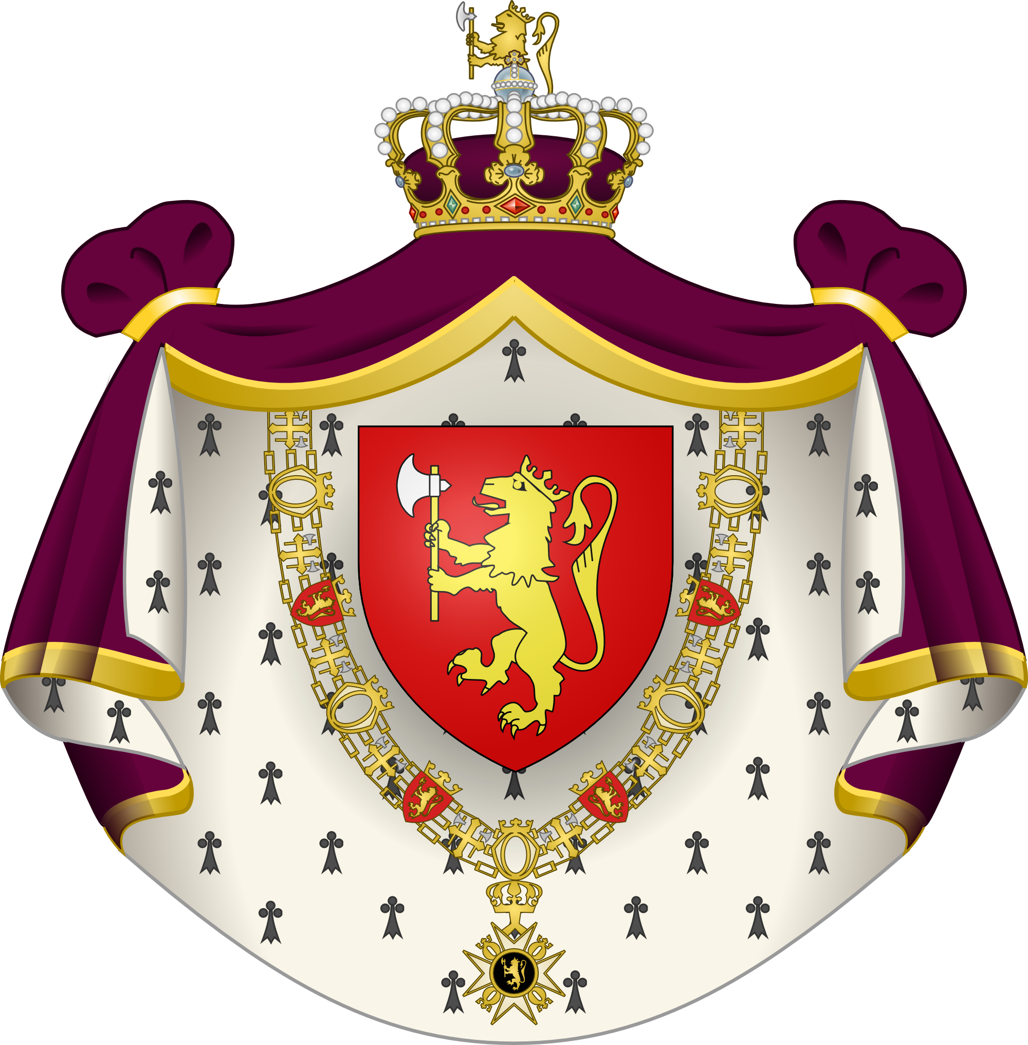 Escudo De Armas Noruego Real - Coat Of Arms Of Sweden, HD Png Download PNG with transparent background