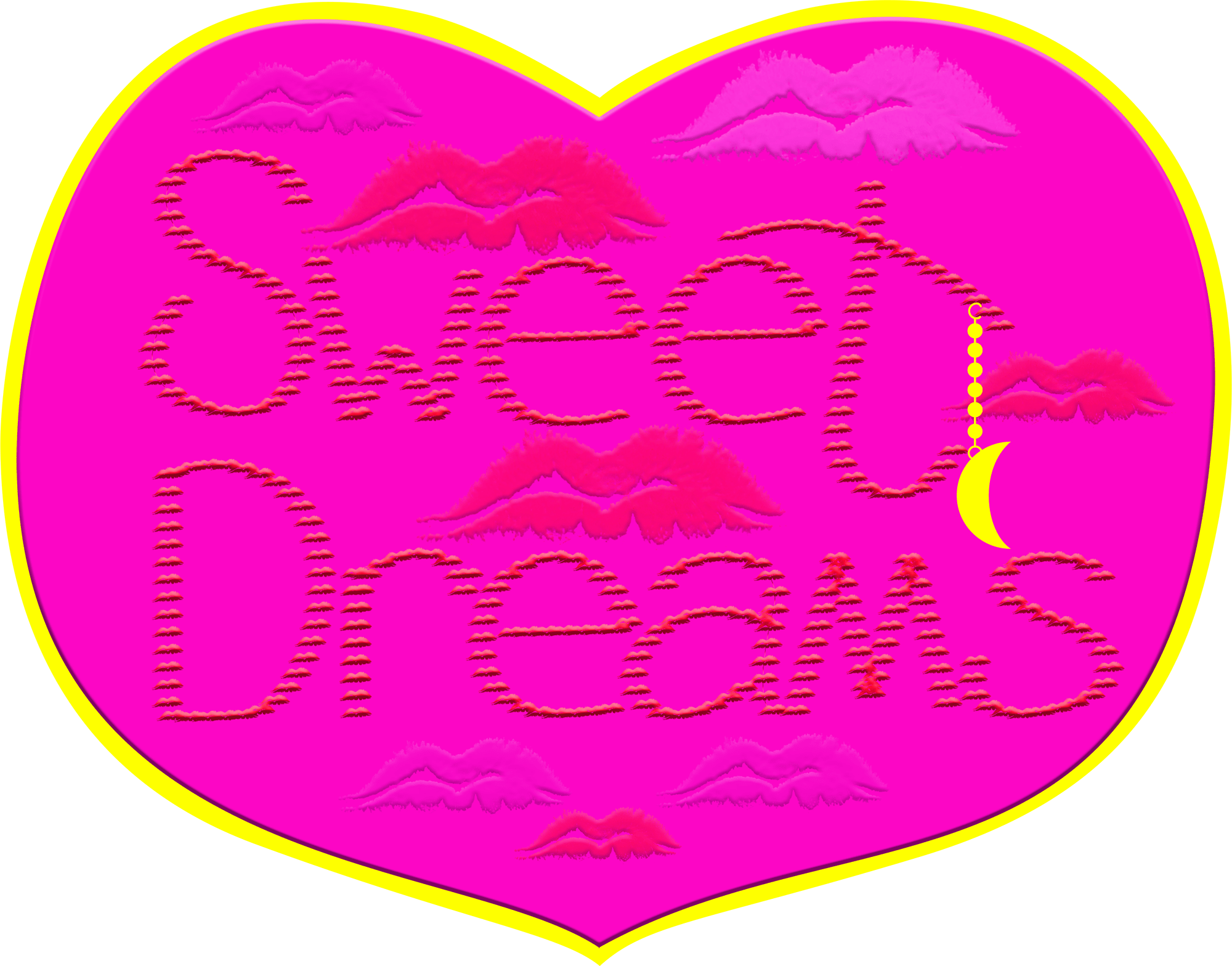 Sweet Dreams Heart Graphic PNG with transparent background