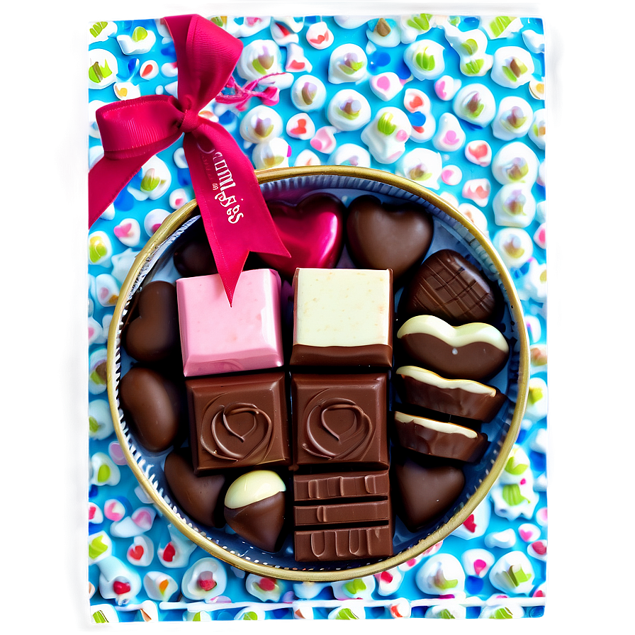 Sweet Happy Valentines Chocolate Box PNG jaf PNG with transparent background