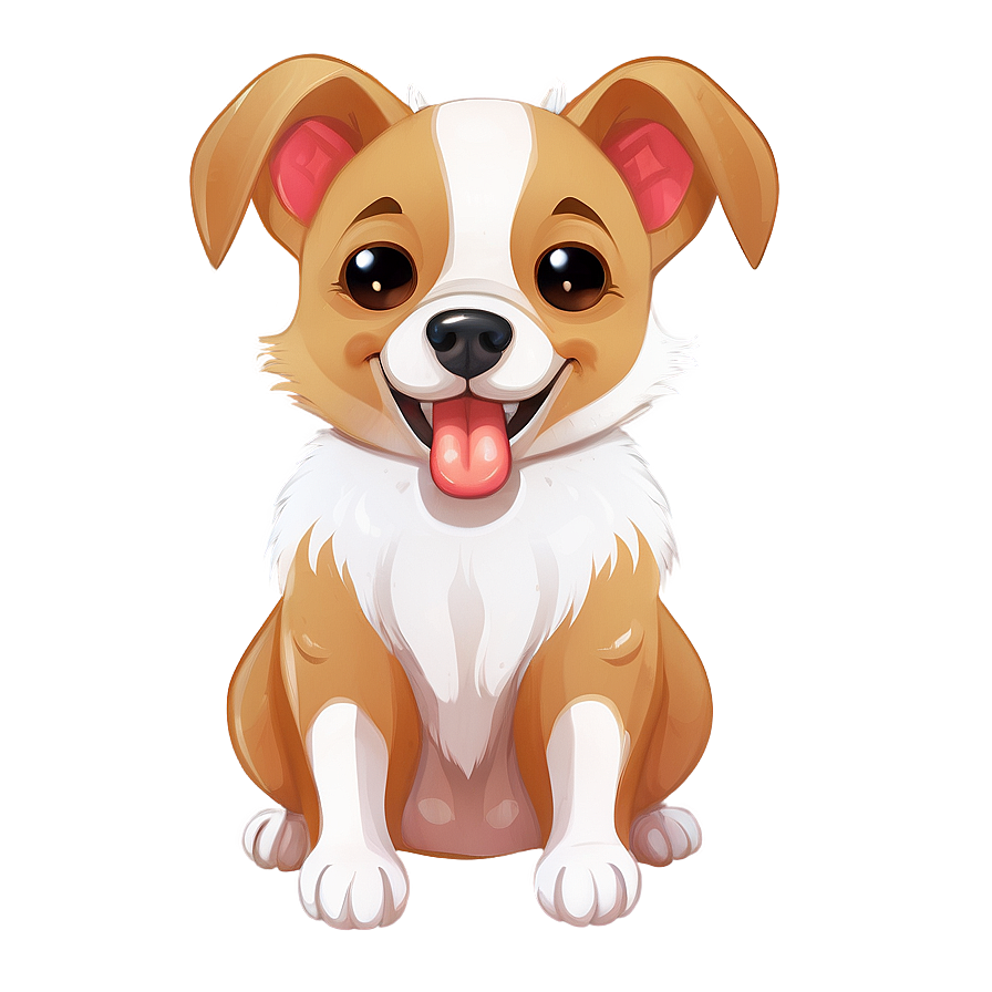 Sweet Kawaii Dog Illustration Png Wrh11