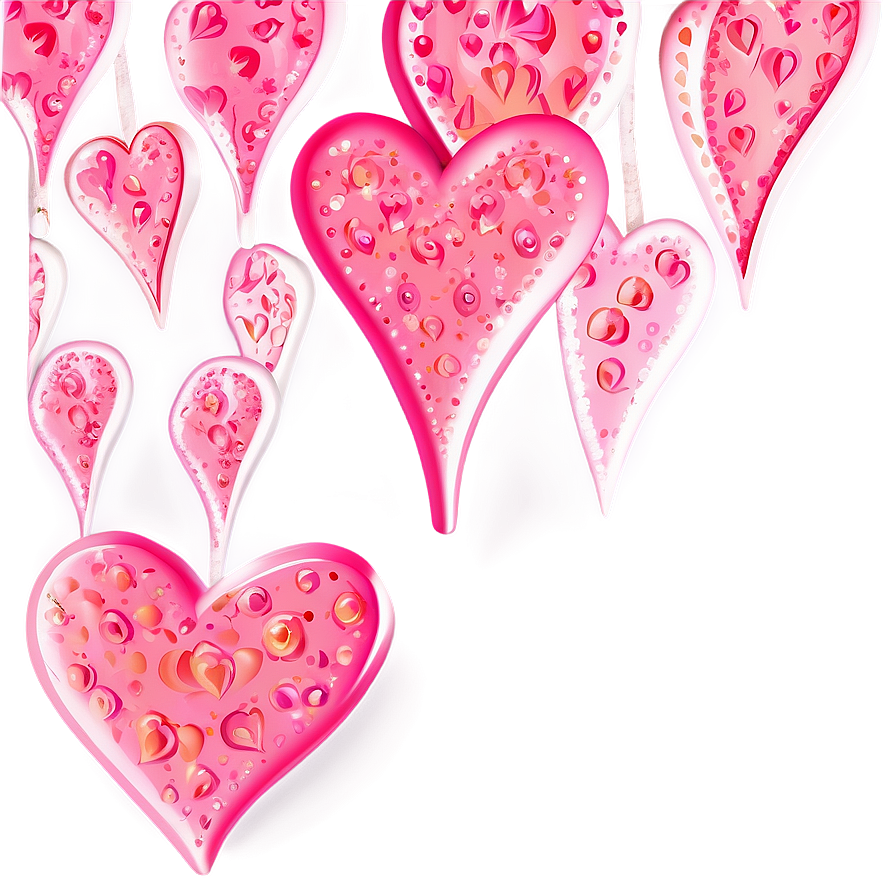 Sweet Pink Hearts Pattern Png Epg