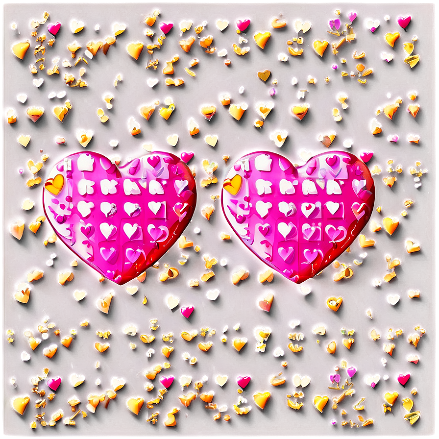 Sweet Pink Hearts Pattern Png Teg5