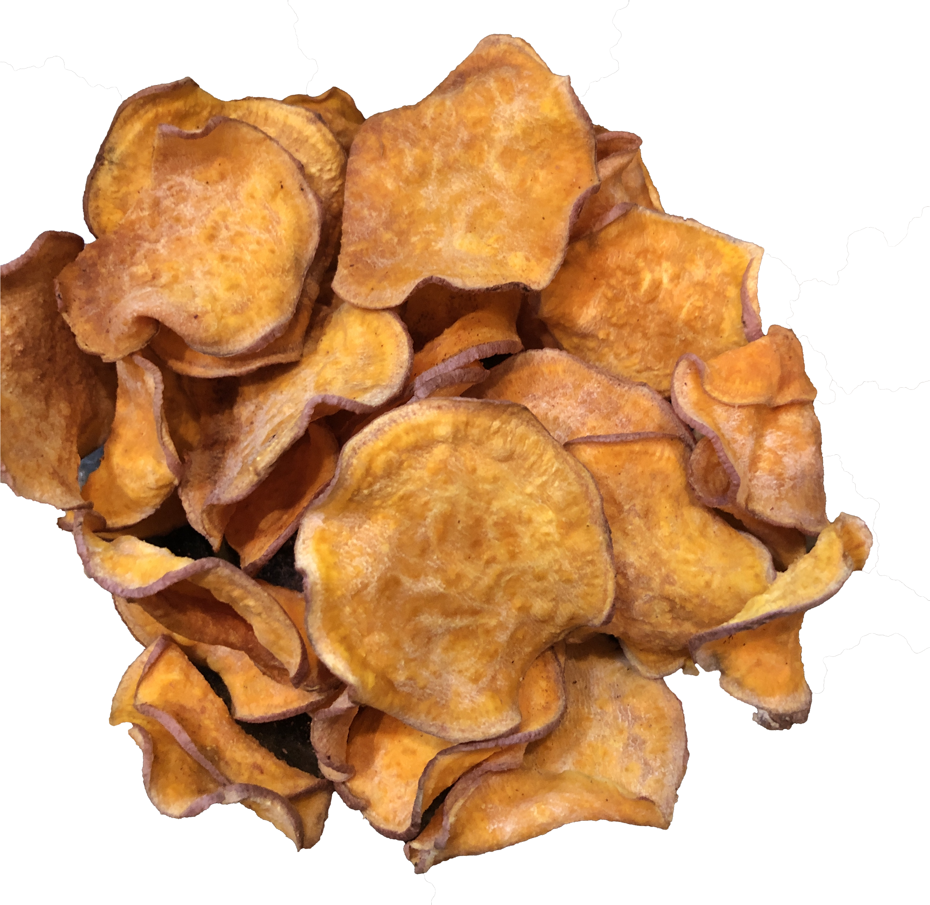 Sweet Potato Chips Heap PNG with transparent background
