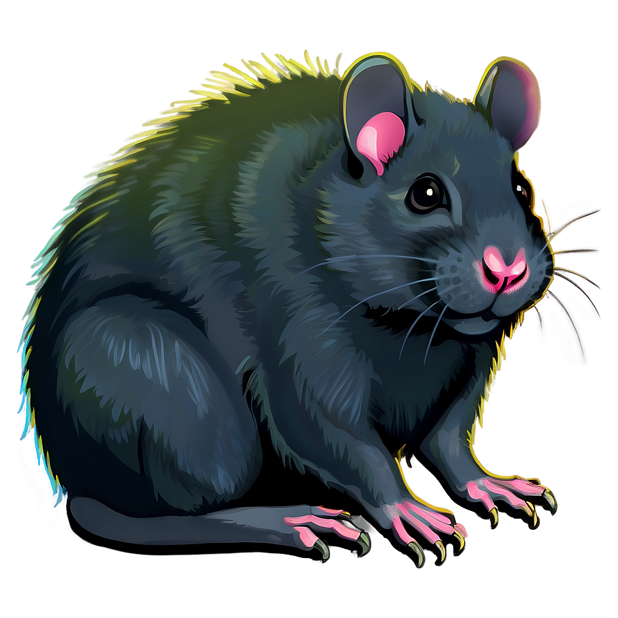 Sweet Rat Illustration Png Qog