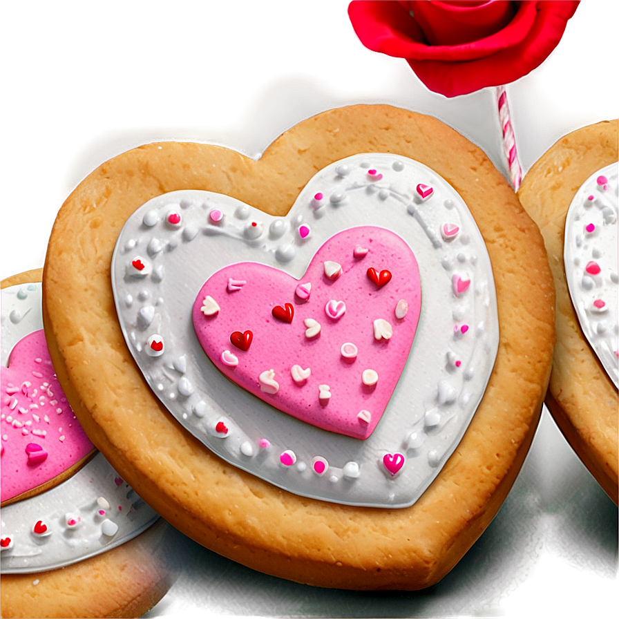 Sweet Valentine's Day Heart Cookies Png 73