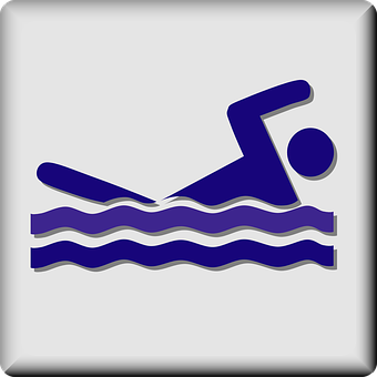 Swimmer Silhouette Icon PNG with transparent background