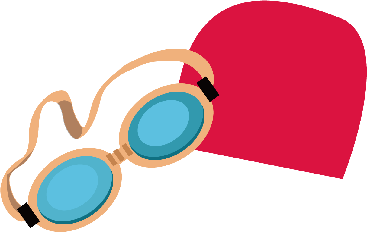Swim And Cap Goggles Glasses Swimming Clipart - Swim Cap And Goggles Clipart, HD Png Download PNG with transparent background