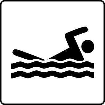 Swimming Pictogram Icon PNG with transparent background