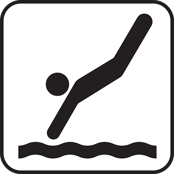 Swimming Pictogram Icon PNG with transparent background