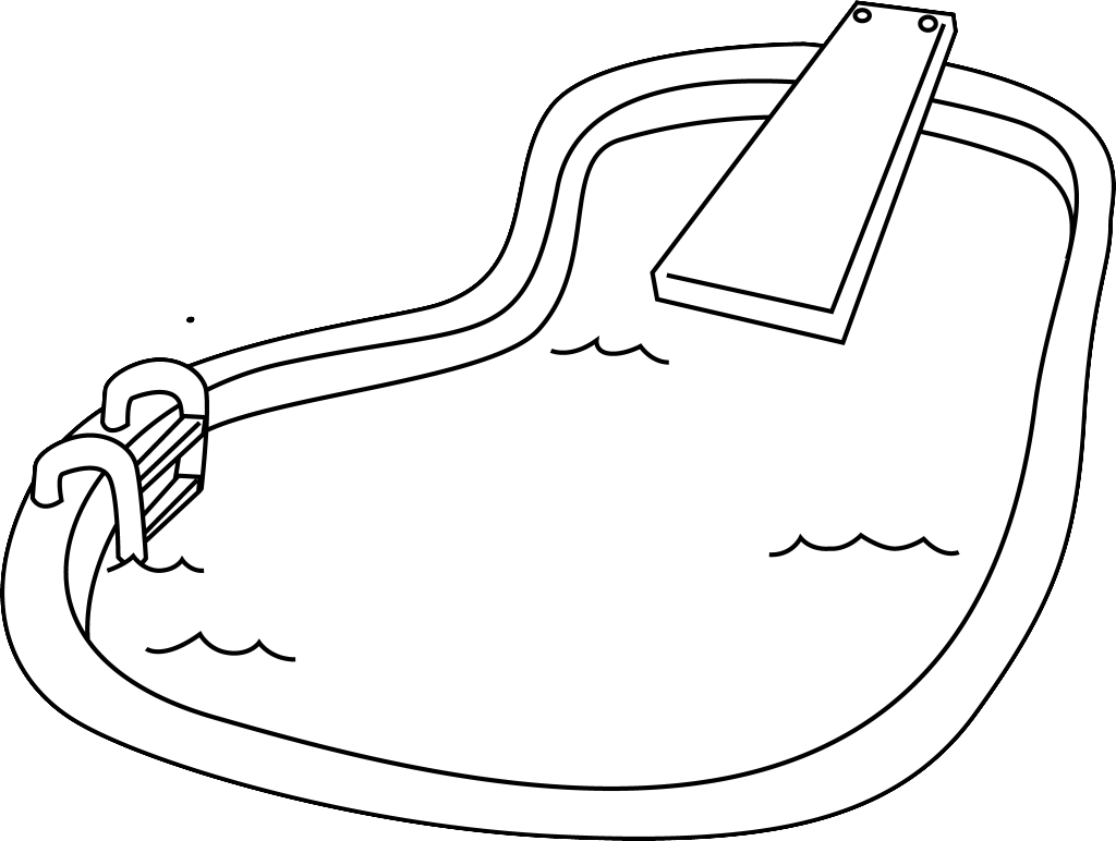 Kids Swimming Pool Png Black And White - Swimming Pool Black And White Clipart, Transparent Png PNG with transparent background