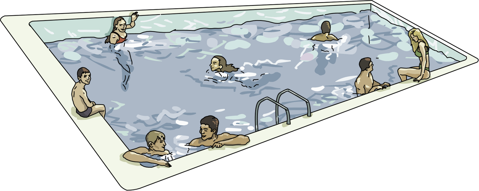 Swimming Pool Recreation Illustration