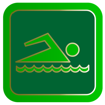 Swimming Symbol Green Sign PNG with transparent background