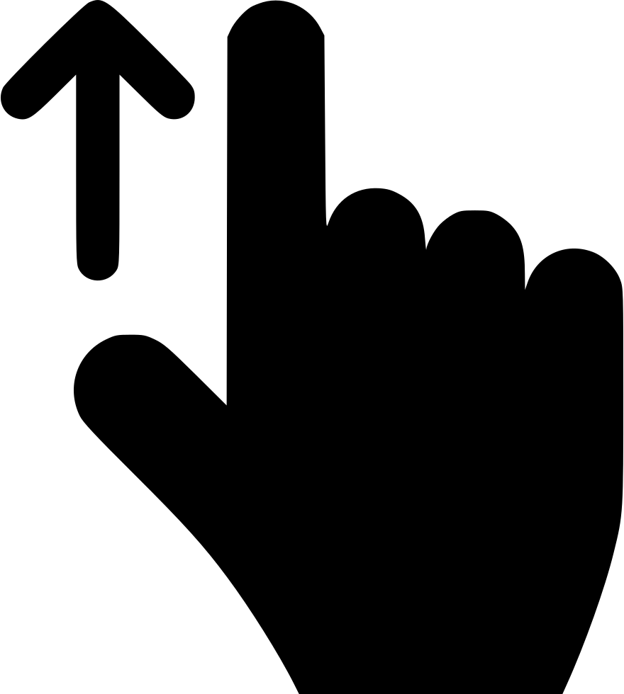 Swipe Up Gesture Icon PNG with transparent background