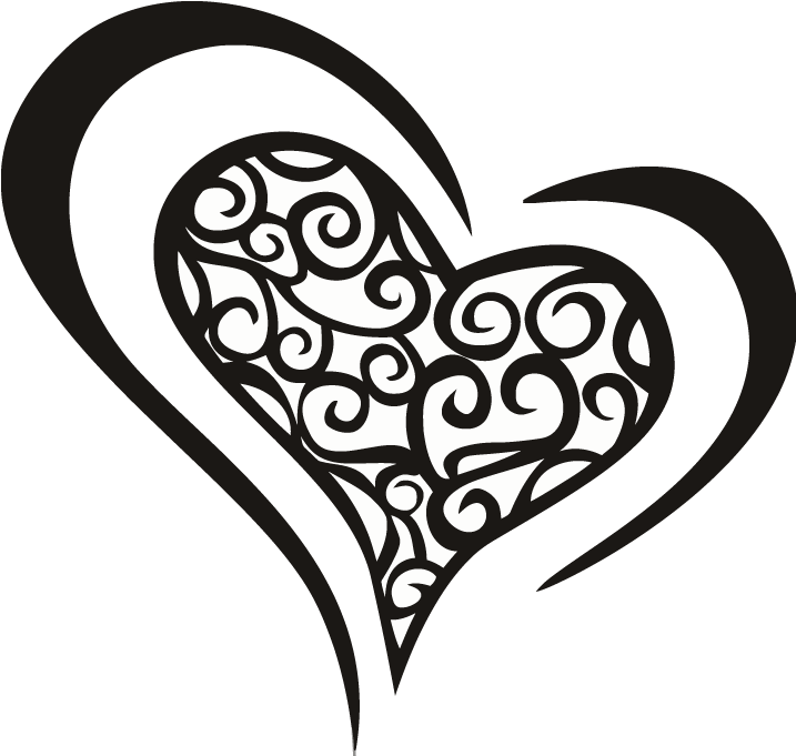 Love Heart Swirls Vector - Line Art, HD Png Download PNG with transparent background