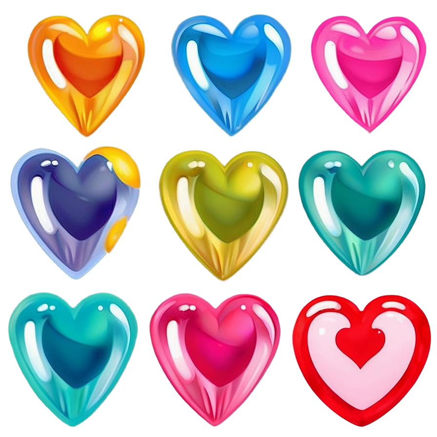 Swirling Hearts Emoji Transparent Art Mia